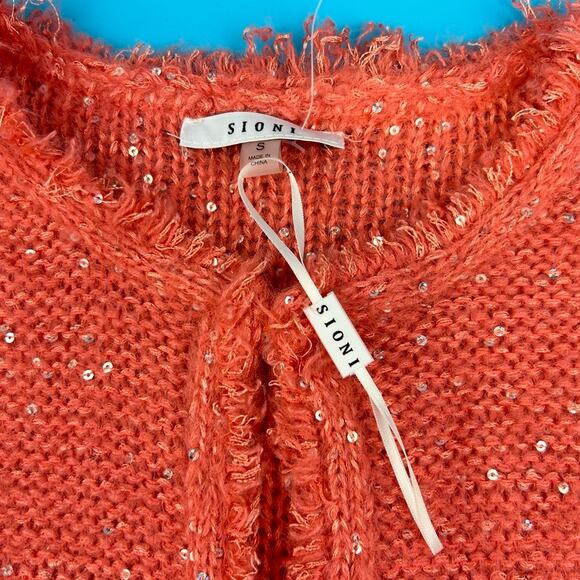 NWOT Sioni Wool Blend Knit Cardigan  Sequins S Jacket MSRP $129 Old Money - Picture 9 of 12